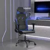vidaXL Chaise de jeu Noir et bleu Similicuir