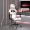 vidaXL Chaise de jeu Blanc et rose Similicuir