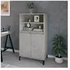 vidaXL Buffet haut Gris béton 60x36x110 cm Bois d'ingénierie