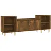 vidaXL Meuble TV Chêne fumé 160x35x55 cm Bois d'ingénierie