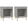 vidaXL Tables de chevet 2 pcs Gris béton 40x35x50 cm