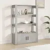 vidaXL Buffet Gris béton 80x30x119,5 cm Bois d'ingénierie