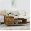 vidaXL Table basse Chêne fumé 100x50x45 cm Bois d'ingénierie