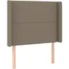 vidaXL Tête de lit avec oreilles Taupe 93x16x118/128 cm Tissu