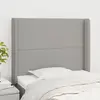 vidaXL Tête de lit avec oreilles Gris clair 93x16x118/128 cm Tissu