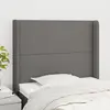 vidaXL Tête de lit avec oreilles Gris foncé 93x16x118/128 cm Tissu