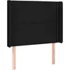 vidaXL Tête de lit avec oreilles Noir 93x16x118/128 cm Tissu