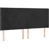 vidaXL Tête de lit avec oreilles Noir 163x16x118/128 cm Velours