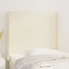 vidaXL Tête de lit avec oreilles Crème 93x16x118/128 cm Similicuir