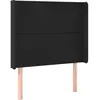 vidaXL Tête de lit avec oreilles Noir 103x16x118/128 cm Similicuir