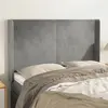 vidaXL Tête de lit avec oreilles Gris clair 147x16x118/128 cm Velours