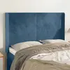 vidaXL Tête de lit avec oreilles Bleu foncé 147x16x118/128 cm Velours