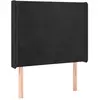vidaXL Tête de lit avec oreilles Noir 93x16x118/128 cm Velours