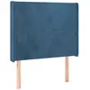vidaXL Tête de lit avec oreilles Bleu foncé 93x16x118/128 cm Velours