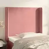 vidaXL Tête de lit avec oreilles Rose 93x16x118/128 cm Velours