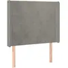 vidaXL Tête de lit avec oreilles Gris clair 93x16x118/128 cm Velours