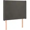 vidaXL Tête de lit avec oreilles Gris foncé 93x16x118/128 cm Velours