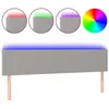 vidaXL Tête de lit à LED Gris clair 160x5x78/88 cm Tissu