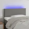 vidaXL Tête de lit à LED Gris foncé 100x5x78/88 cm Tissu