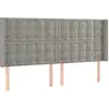 vidaXL Tête de lit avec oreilles Gris clair 163x16x118/128 cm Velours
