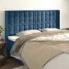 vidaXL Tête de lit avec oreilles Bleu foncé 163x16x118/128 cm Velours