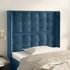 vidaXL Tête de lit avec oreilles Bleu foncé 103x16x118/128 cm Velours