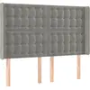 vidaXL Tête de lit avec oreilles Gris clair 147x16x118/128 cm Velours