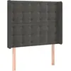 vidaXL Tête de lit avec oreilles Gris foncé 103x16x118/128 cm Velours