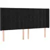 vidaXL Tête de lit avec oreilles Noir 203x16x118/128 cm Velours
