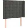 vidaXL Tête de lit avec oreilles Gris foncé 93x16x118/128 cm Velours