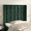 vidaXL Tête de lit avec oreilles Vert foncé 93x16x118/128 cm Velours