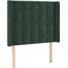 vidaXL Tête de lit avec oreilles Vert foncé 83x16x118/128 cm Velours
