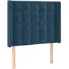 vidaXL Tête de lit avec oreilles Bleu foncé 93x16x118/128 cm Velours