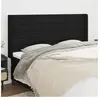 vidaXL Tête de lit avec oreilles Noir 203x16x118/128 cm Tissu