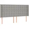 vidaXL Tête de lit avec oreilles Gris clair 203x16x118/128 cm Tissu