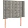vidaXL Tête de lit avec oreilles Gris clair 83x16x118/128 cm Velours