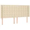 vidaXL Tête de lit avec oreilles Crème 183x16x118/128 cm Tissu