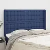 vidaXL Tête de lit avec oreilles Bleu 147x16x118/128 cm Tissu