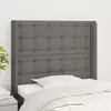 vidaXL Tête de lit avec oreilles Gris foncé 103x16x118/128 cm Tissu