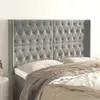 vidaXL Tête de lit avec oreilles Gris clair 163x16x118/128 cm Velours