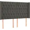 vidaXL Tête de lit avec oreilles Gris foncé 163x16x118/128 cm Velours
