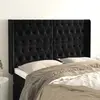 vidaXL Tête de lit avec oreilles Noir 163x16x118/128 cm Velours