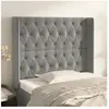 vidaXL Tête de lit avec oreilles Gris clair 103x16x118/128 cm Velours