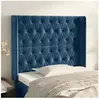 vidaXL Tête de lit avec oreilles Bleu foncé 103x16x118/128 cm Velours