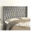 vidaXL Tête de lit avec oreilles Gris clair 147x16x118/128 cm Velours
