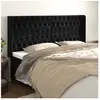 vidaXL Tête de lit avec oreilles Noir 183x16x118/128 cm Velours