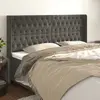 vidaXL Tête de lit avec oreilles Gris foncé 203x16x118/128 cm Velours