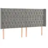 vidaXL Tête de lit avec oreilles Gris clair 183x16x118/128 cm Velours