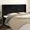 vidaXL Tête de lit avec oreilles Noir 203x16x118/128 cm Velours