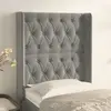 vidaXL Tête de lit avec oreilles Gris clair 83x16x118/128 cm Velours